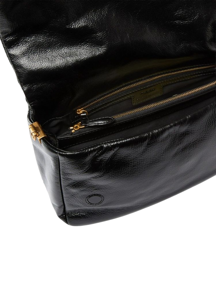 Pinko 100% Calf Leather shoulder bag in black