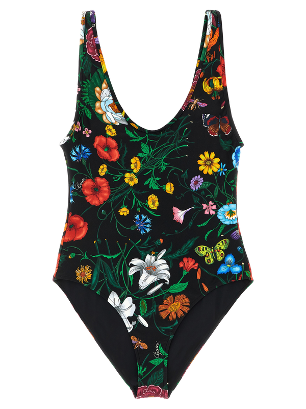 Gucci 100% polyamide one-piece swimsuit in black