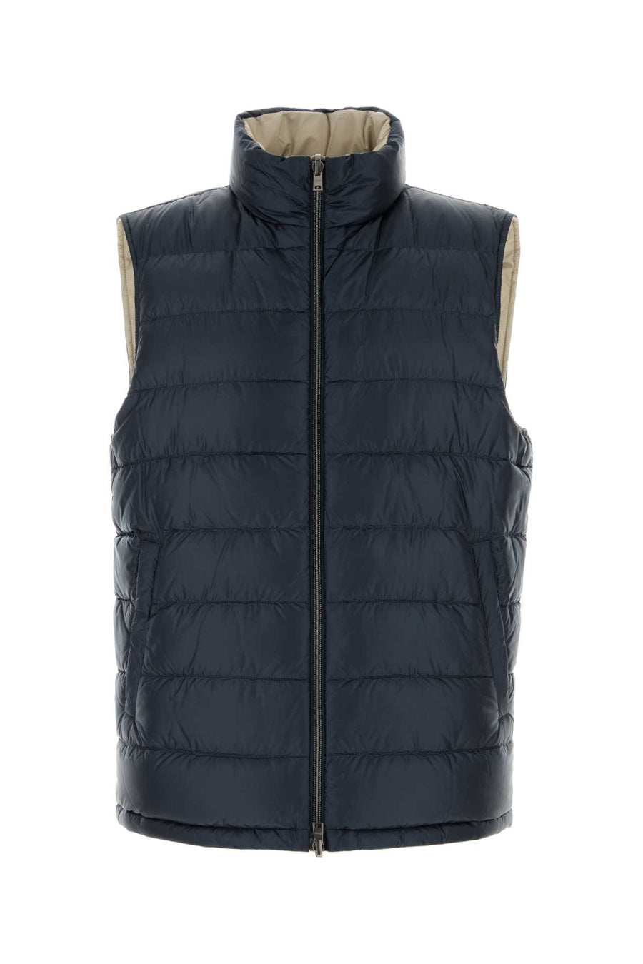 Navy Blue Nylon Sleeveless Down Jacket Blu/chantilly Piumini