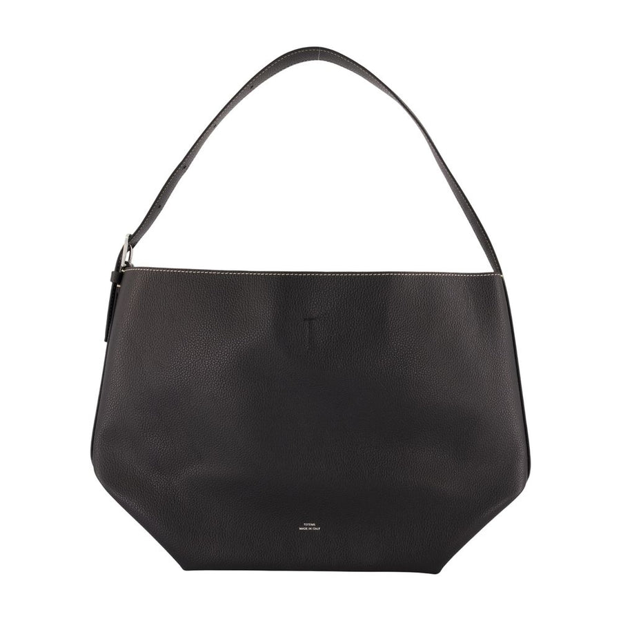 Medium Belted Shopper Bag - Toteme Leather Black Calfskin / Totes-shopping-bags