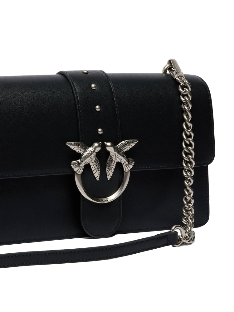 Pinko 100% Goat Leather crossbody bag in black