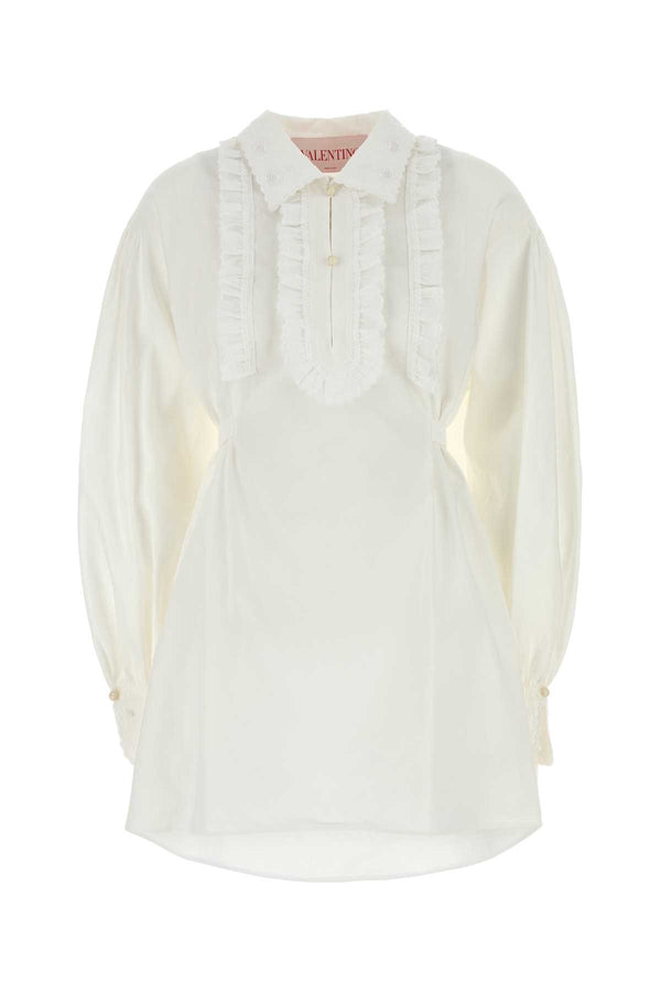 Valentino Garavani Embroidered 55% Cotton dress in white