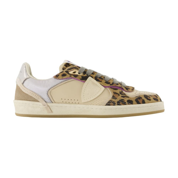 Pgal Low Woman Sneakers - Philippe Model Leather Beige Calfskin Shoes /