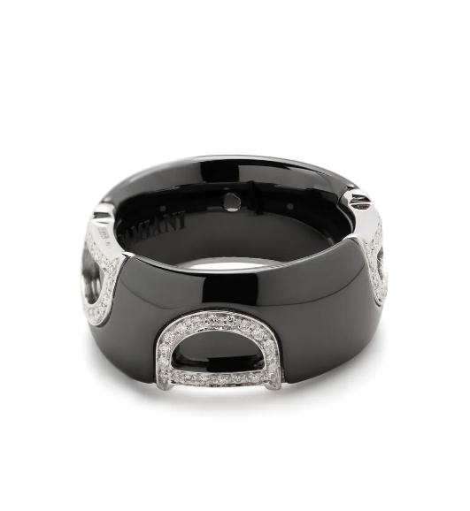 Damiani Black ceramic ring in black