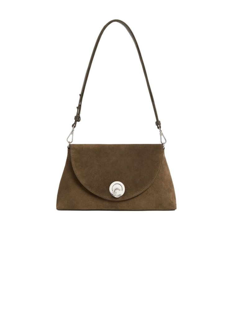 Coccinelle Shoulder Bag Fango Bovine Split Suede Leather / Shoulder-bags