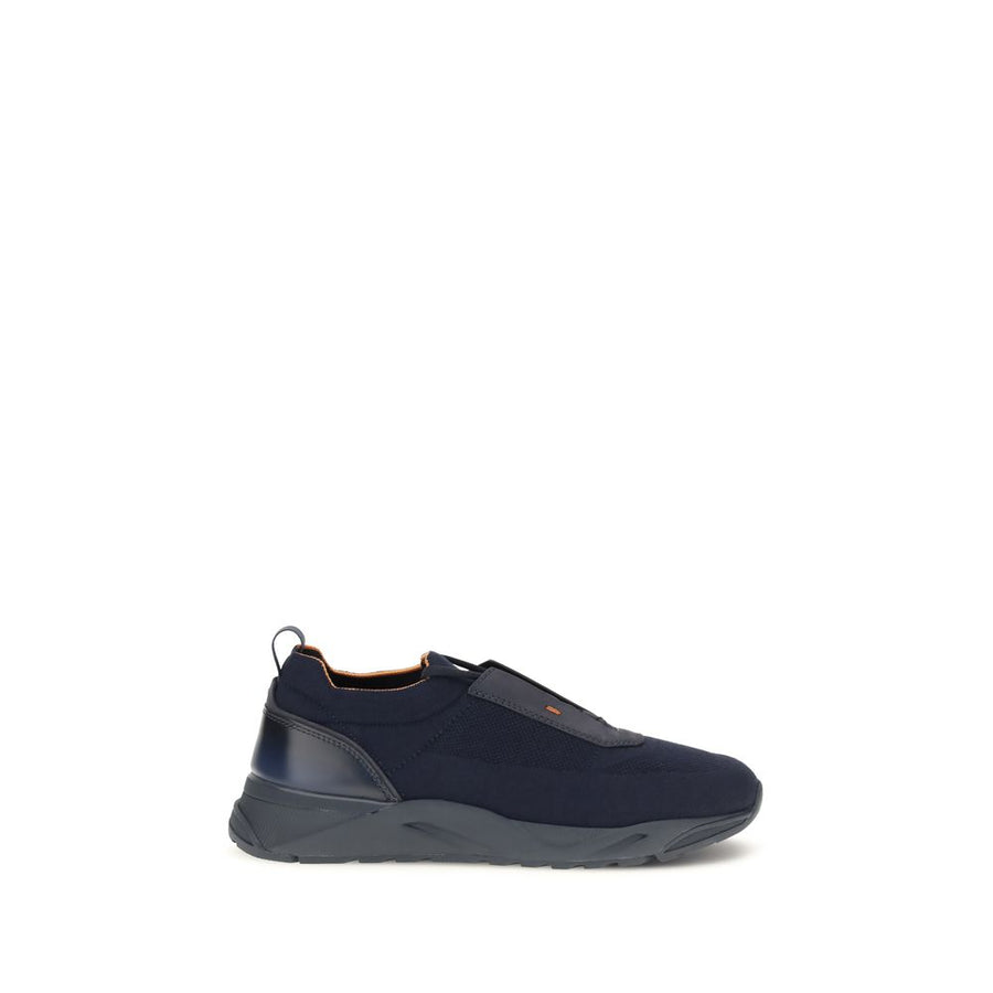 Santoni Upper: 100% Fabric sneaker in navy