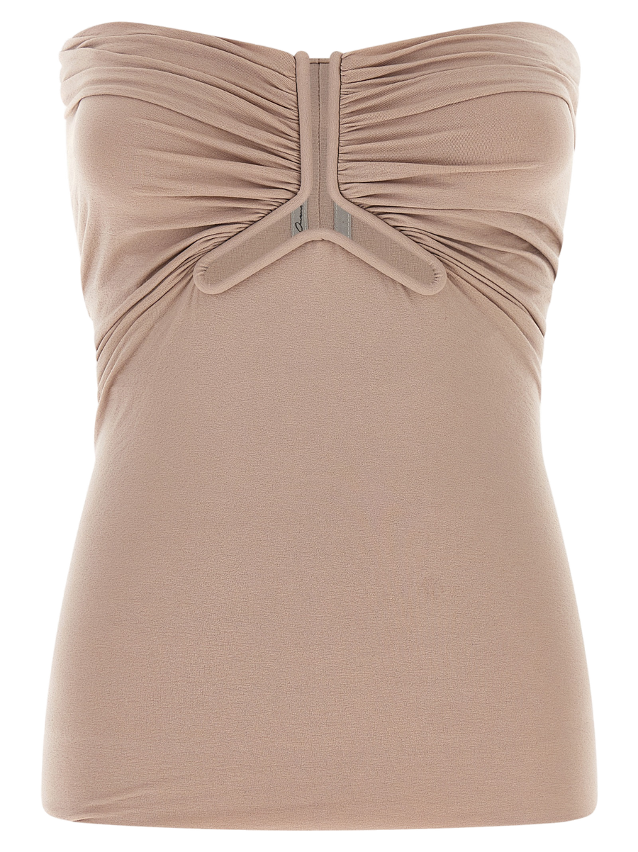 Rick Owens 91% Nylon bustier tank top in pink