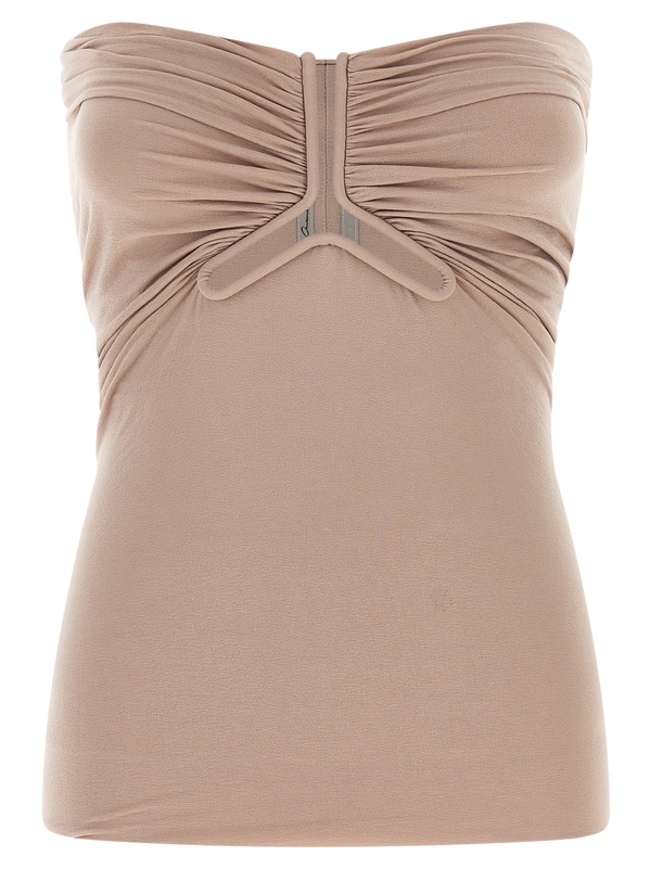 Rick Owens 91% Nylon bustier tank top in pink