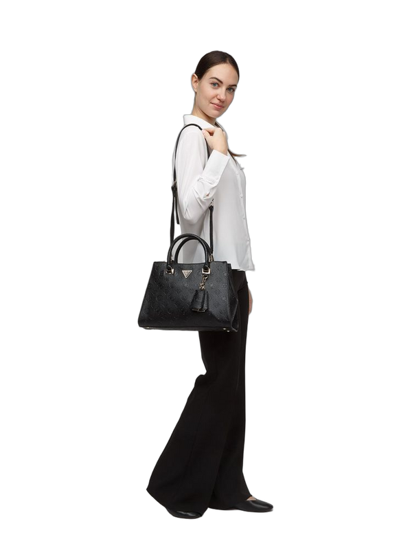Guess 100% Polyurethane satchel bag in black