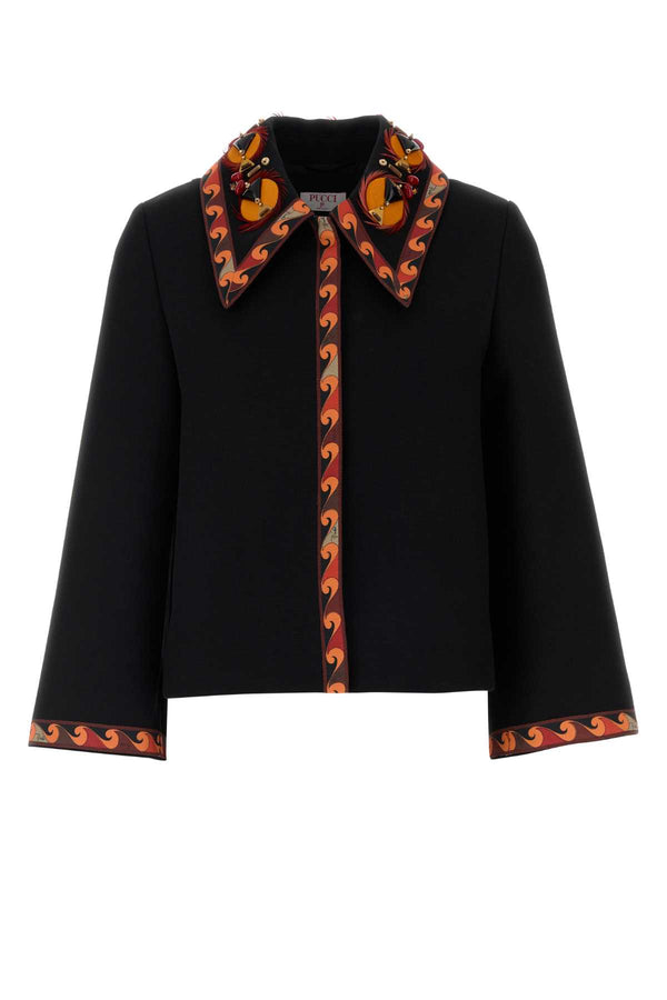 Emilio Pucci Ricamo Exterior: 100% Cotton; Lining: 100% Viscose blazer in black