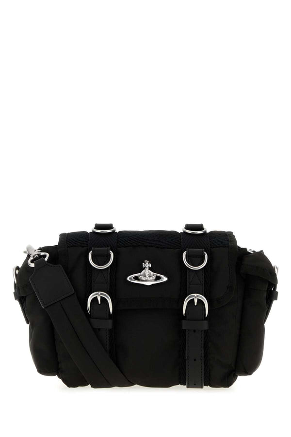 Black Fabric Rocky Crossbody Bag Black/silver Hw Borse A Mano