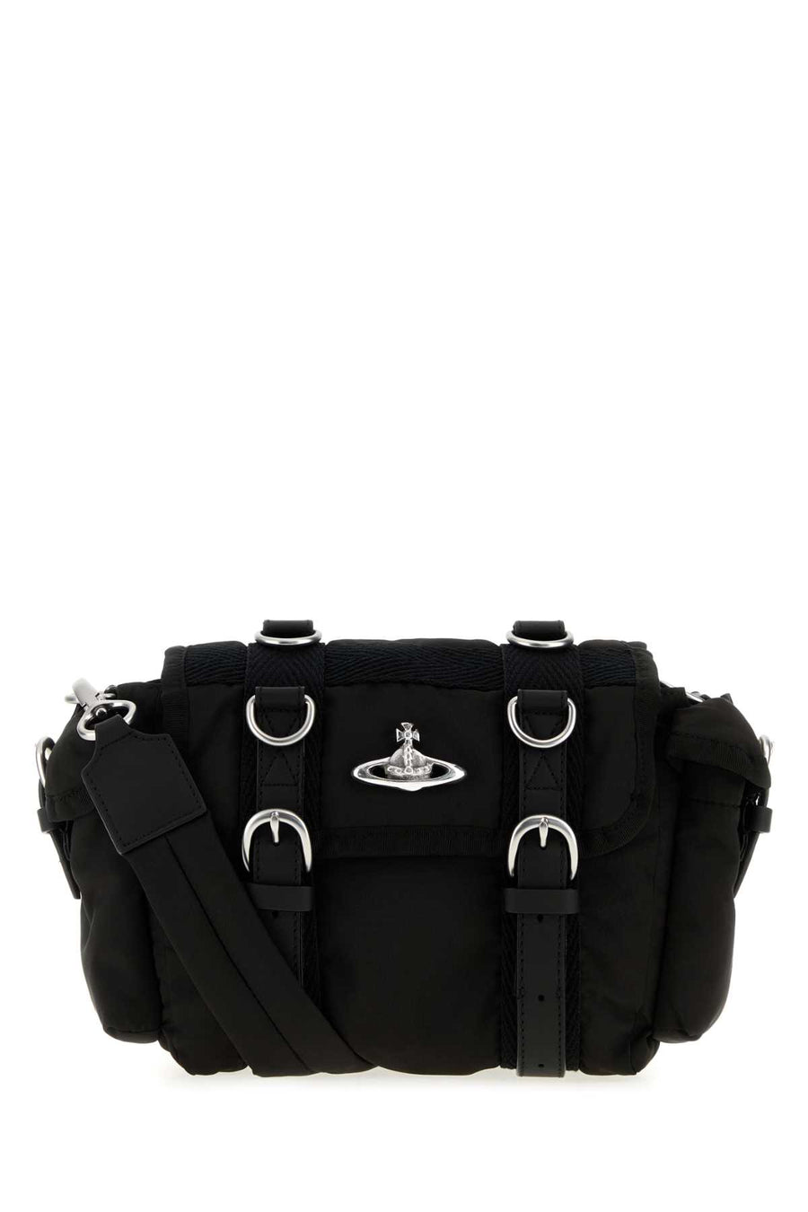 Black Fabric Rocky Crossbody Bag Black/silver Hw Borse A Mano