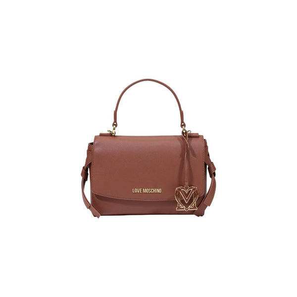 Love Moschino Polyurethane top handle bag in brown