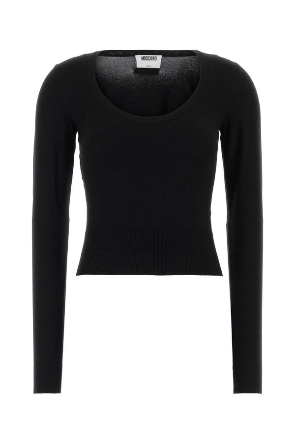 Black Viscose Blend Sweater Nero Exterior: Polyester Maglieria