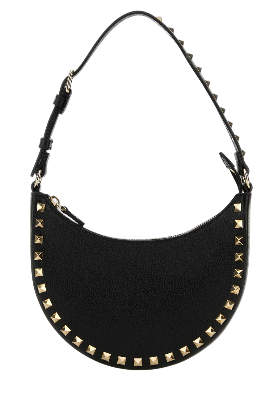 Valentino Garavani Hobo Exterior: 100% Calf Lining: 100% Leather Finishing: Platinum hobo bag in black