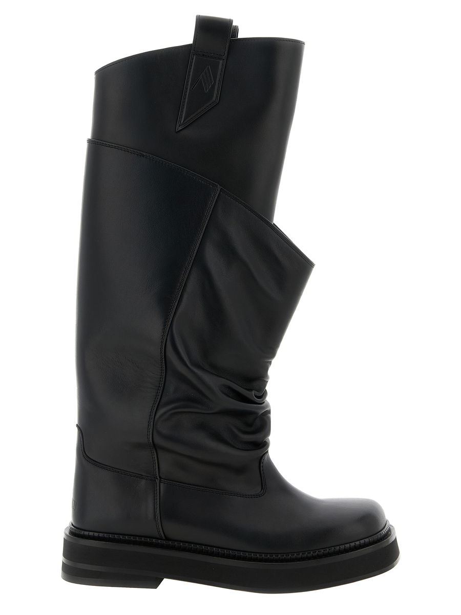 Black Calfskin Over The Knee Shoe