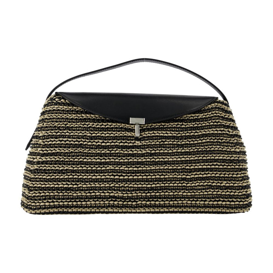 Toteme calfskin top handle bag in black