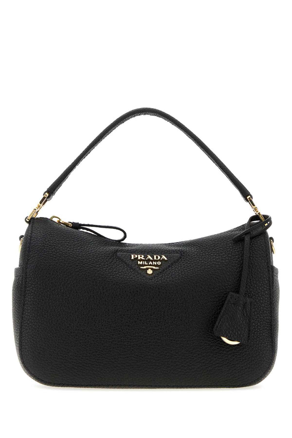 Prada Exterior: 100% Deer; Lining: 100% Fabric; Hardware: Gold-tone metal shoulder bag in black