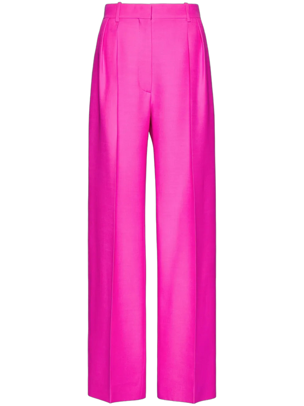 Valentino Virgin wool-silk blend trousers in pink