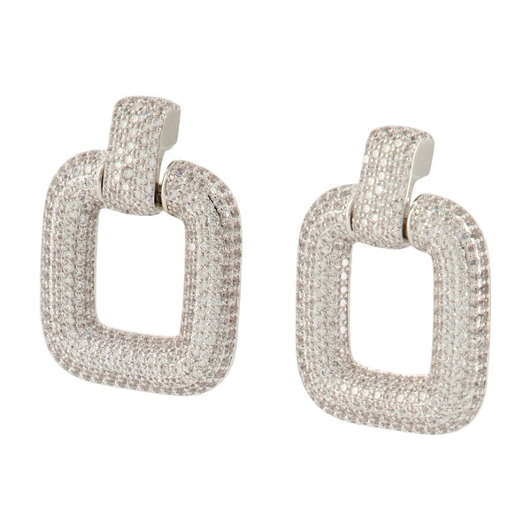 Self-Portrait brass earrings in silver