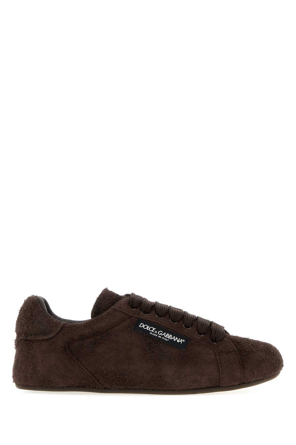 Dark Brown Suede Portofino Sneakers Moroscuro