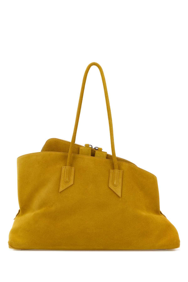 The Attico Exterior: 100% Suede shoulder bag in yellow