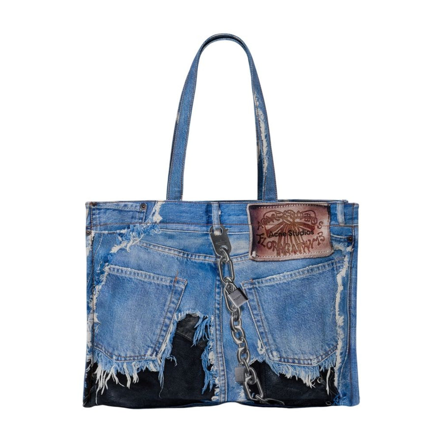 Acne Studios cotton tote bag in blue