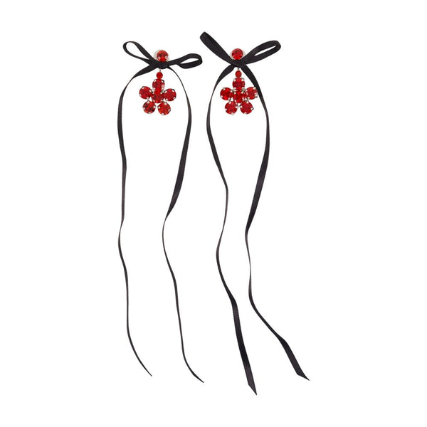 Simone Rocha synthetic pearls earrings in red