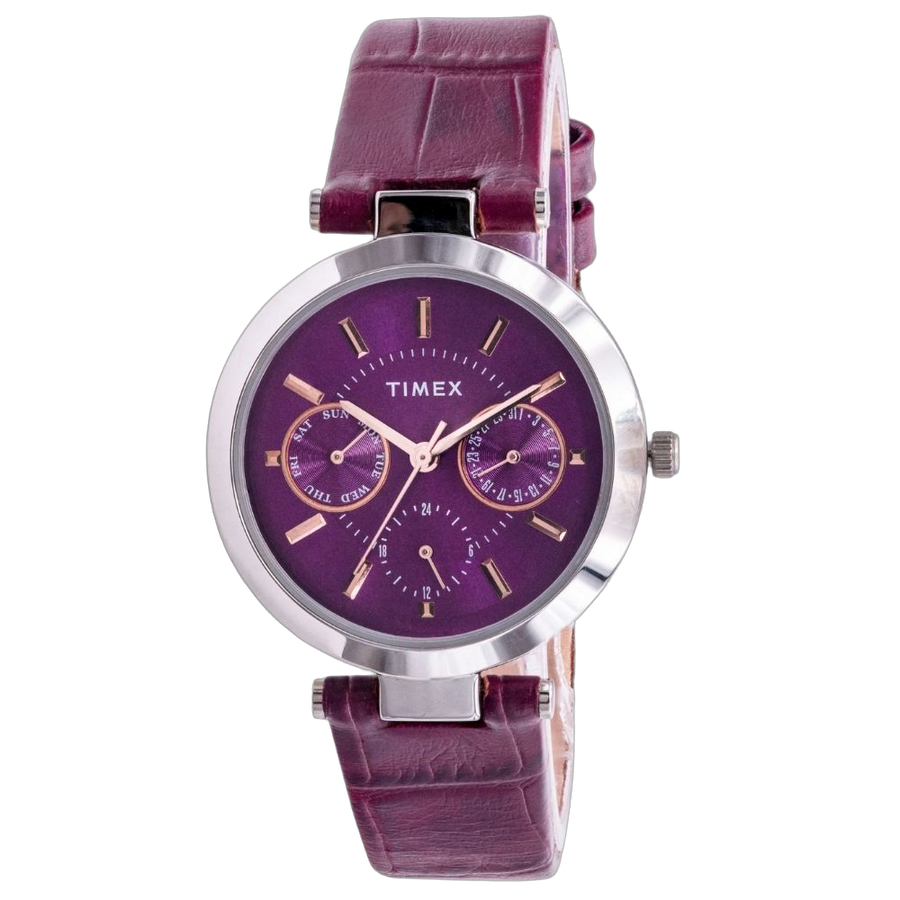 Timex Stainless Steel case watch in purple
