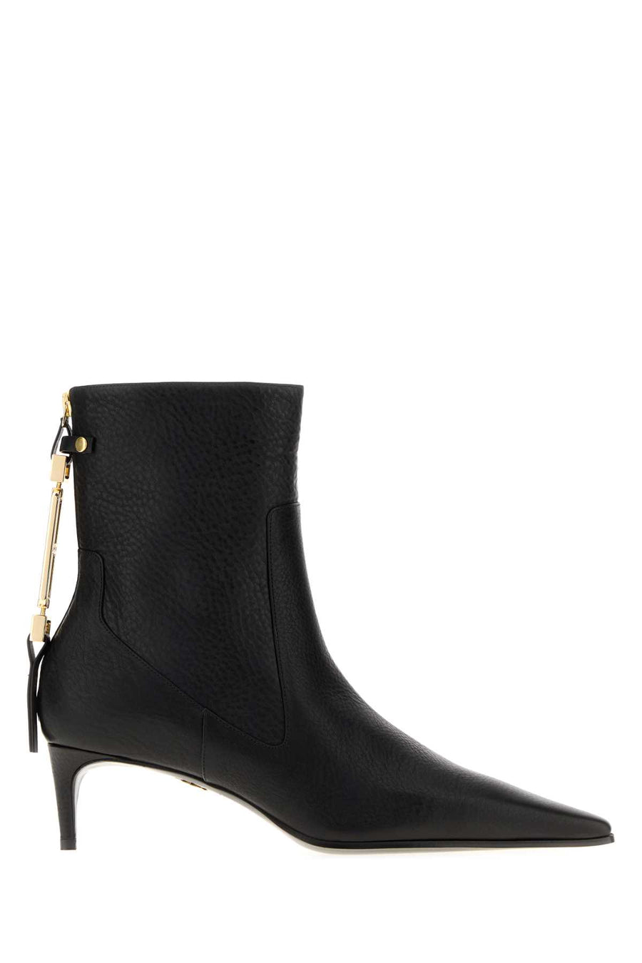 Black Leather Ankle Boots Stivali