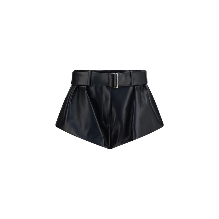 Magda Butrym 100% Sheep Leather bermuda shorts in black