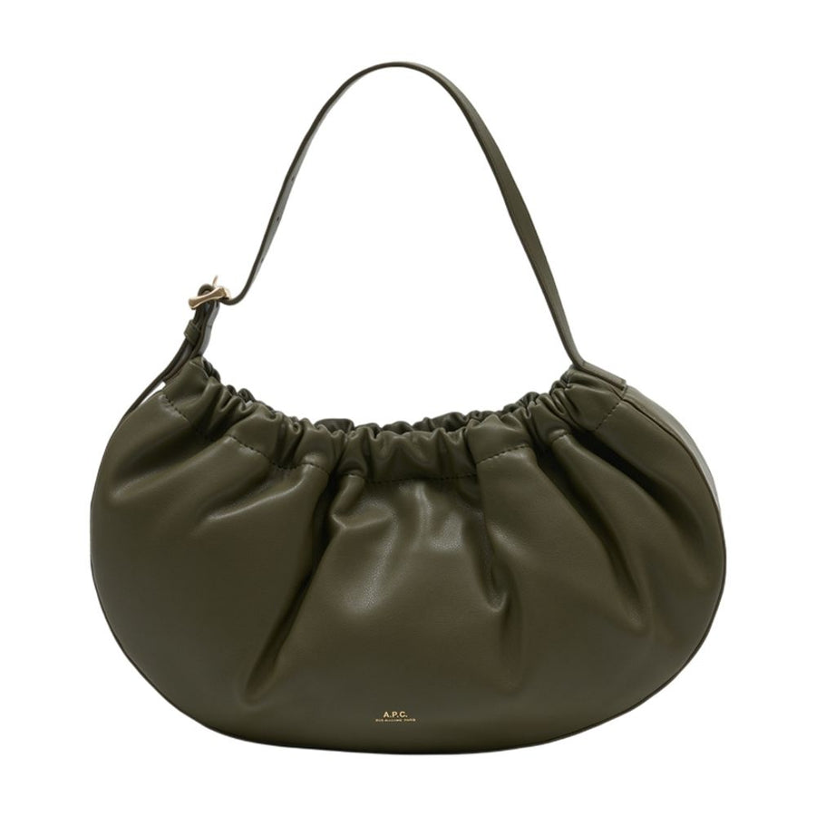 A.P.C. synthetic leather shoulder bag in khaki