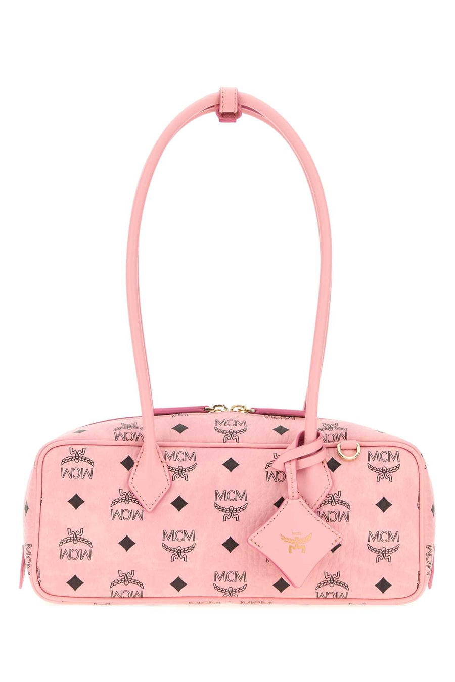 MCM Shoulder Exterior: 100% Fabric 100% Leather; Lining: 100% Fabric; Finishing: Golden metal shoulder bag in pink