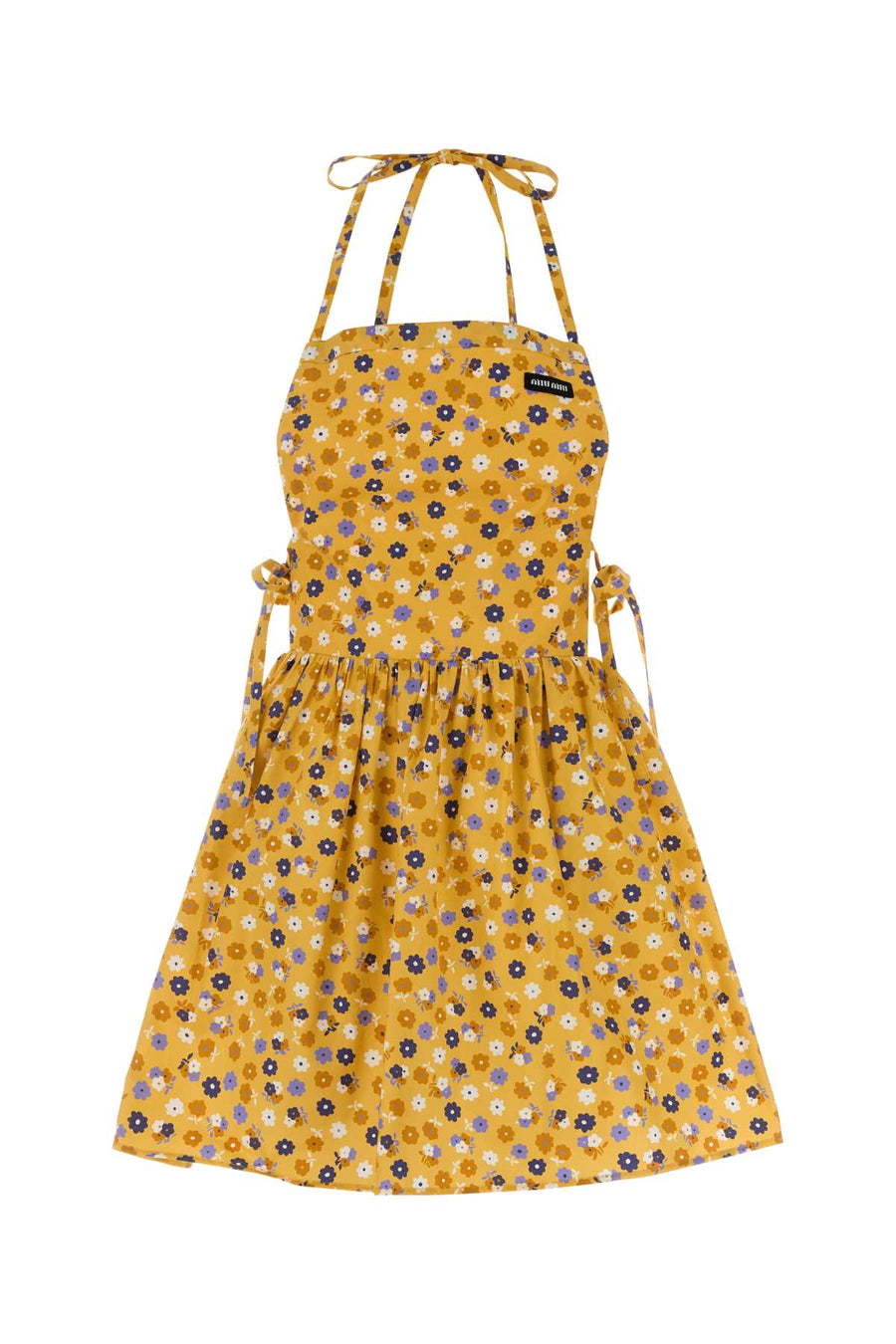 Printed Poplin Mini Dress Gialloviola Exterior: Cotton Abiti