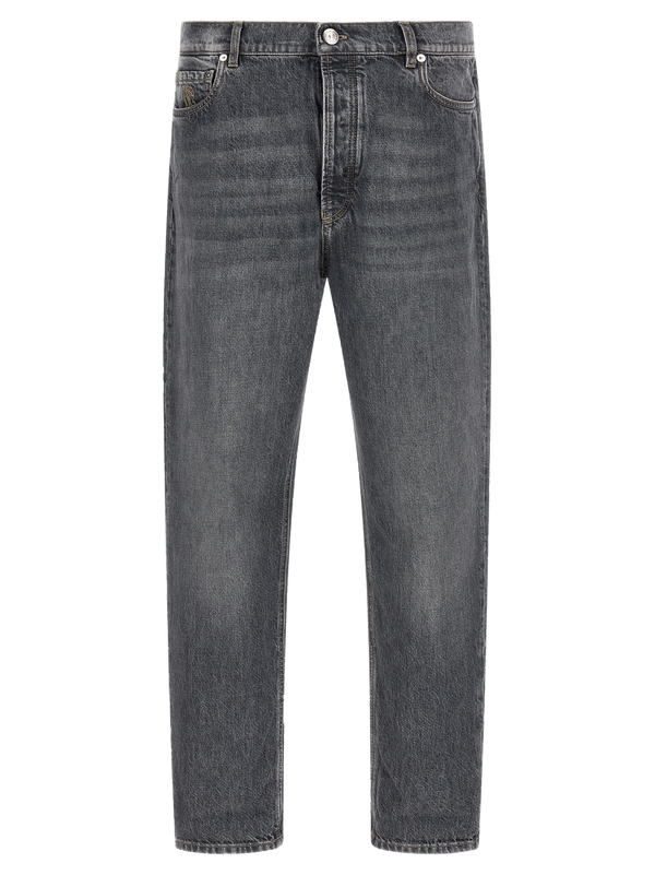 Brunello Cucinelli Pure cotton jeans in gray