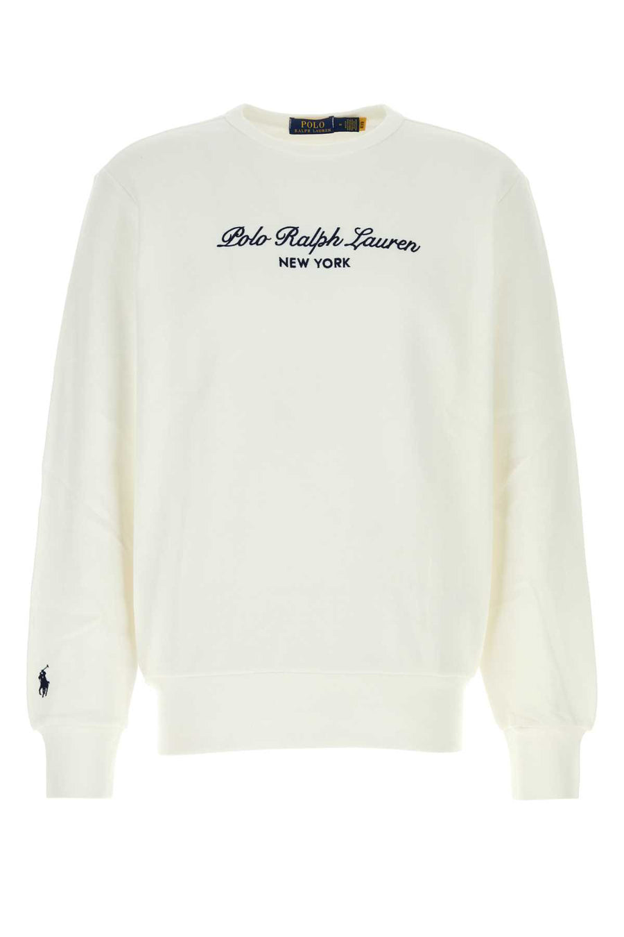 White Cotton Blend Sweatshirt Exterior: Polyester Felpe
