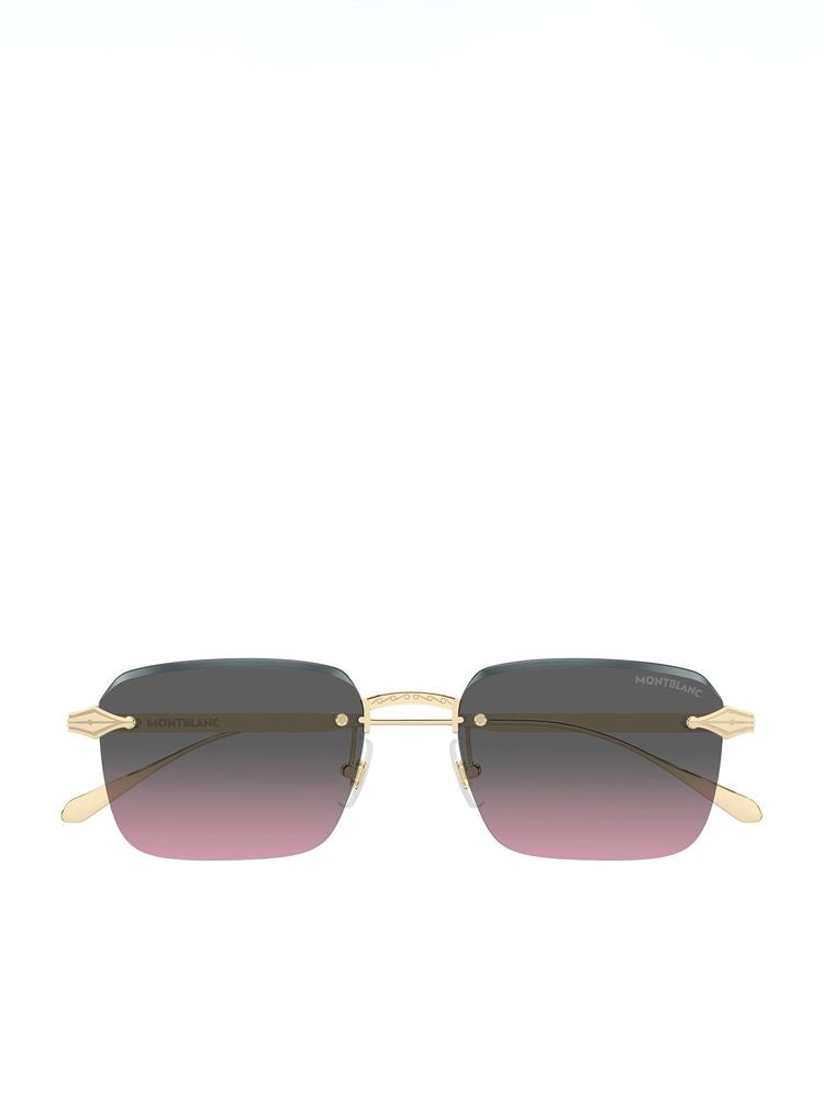 Montblanc MB0456S Metal frame sunglasses in gold