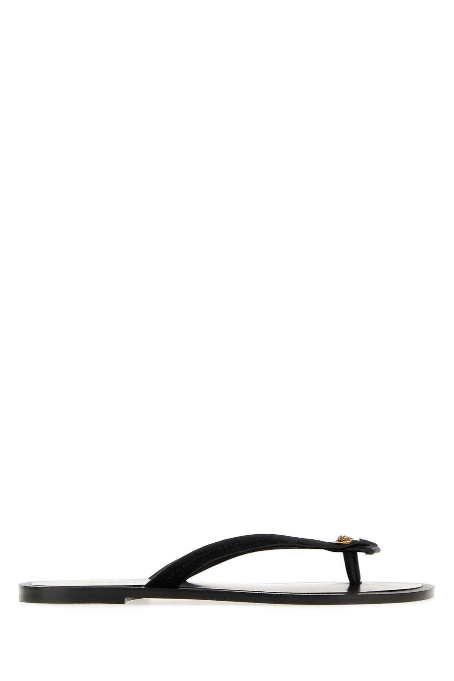 Versace Exterior: 100% Suede sandal in black