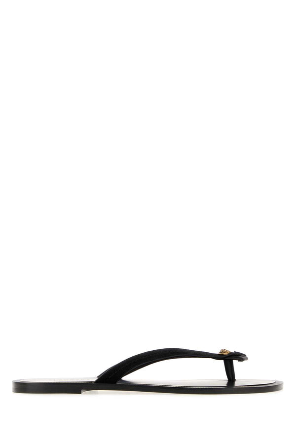 Versace Exterior: 100% Suede sandal in black