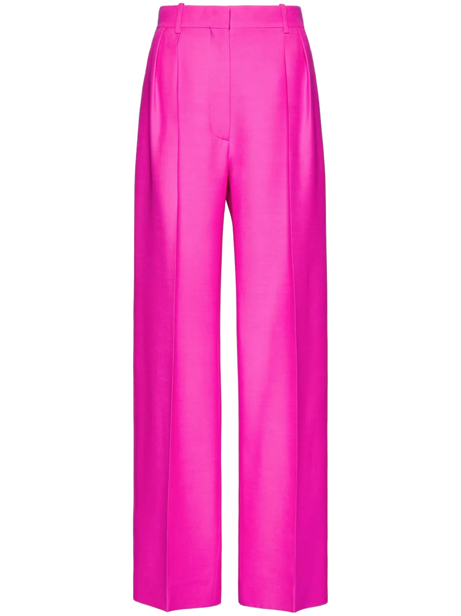 Valentino Virgin wool-silk blend trousers in pink