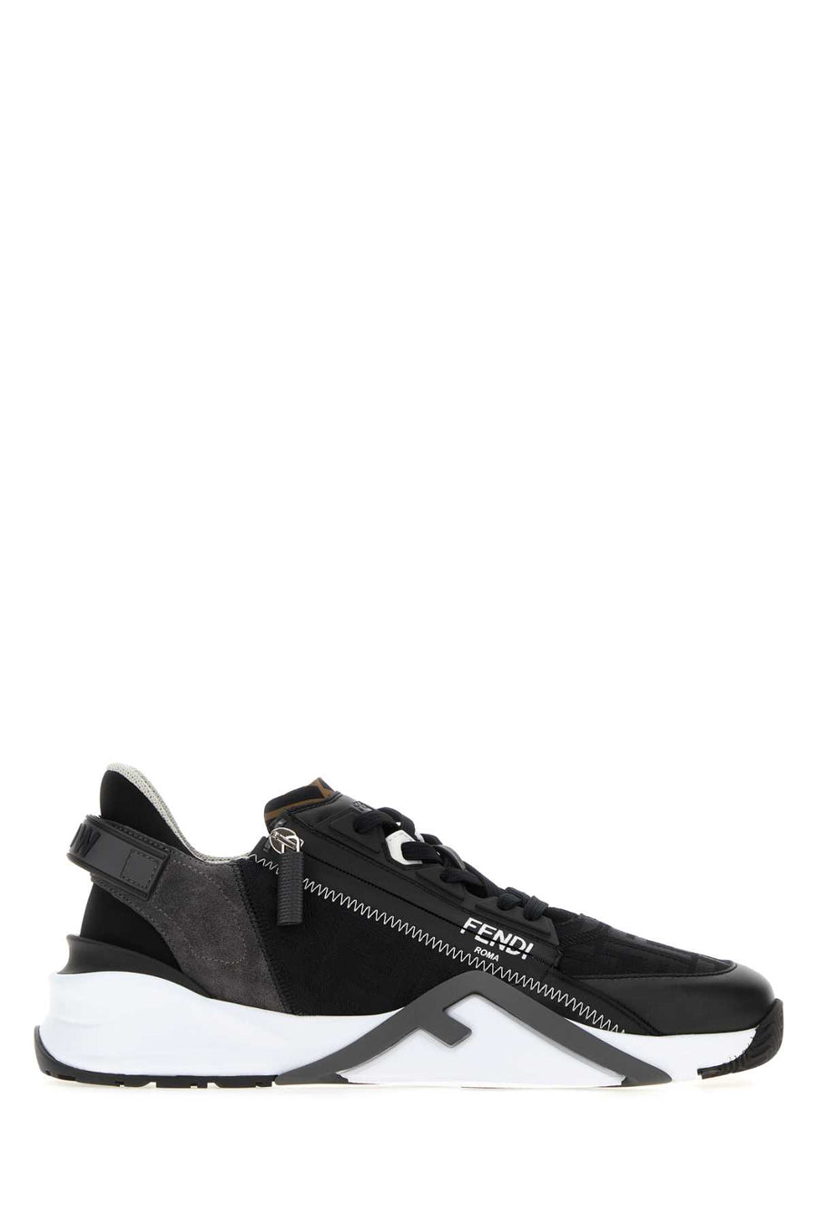 Black Jacquard Fendi Flow Sneakers And White