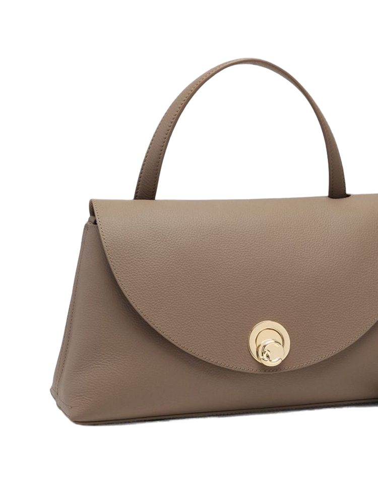 Coccinelle Top Handle Bag Warm Taupe-Rosette Taupe/rosette Bovine Leather / Top-handle-bags
