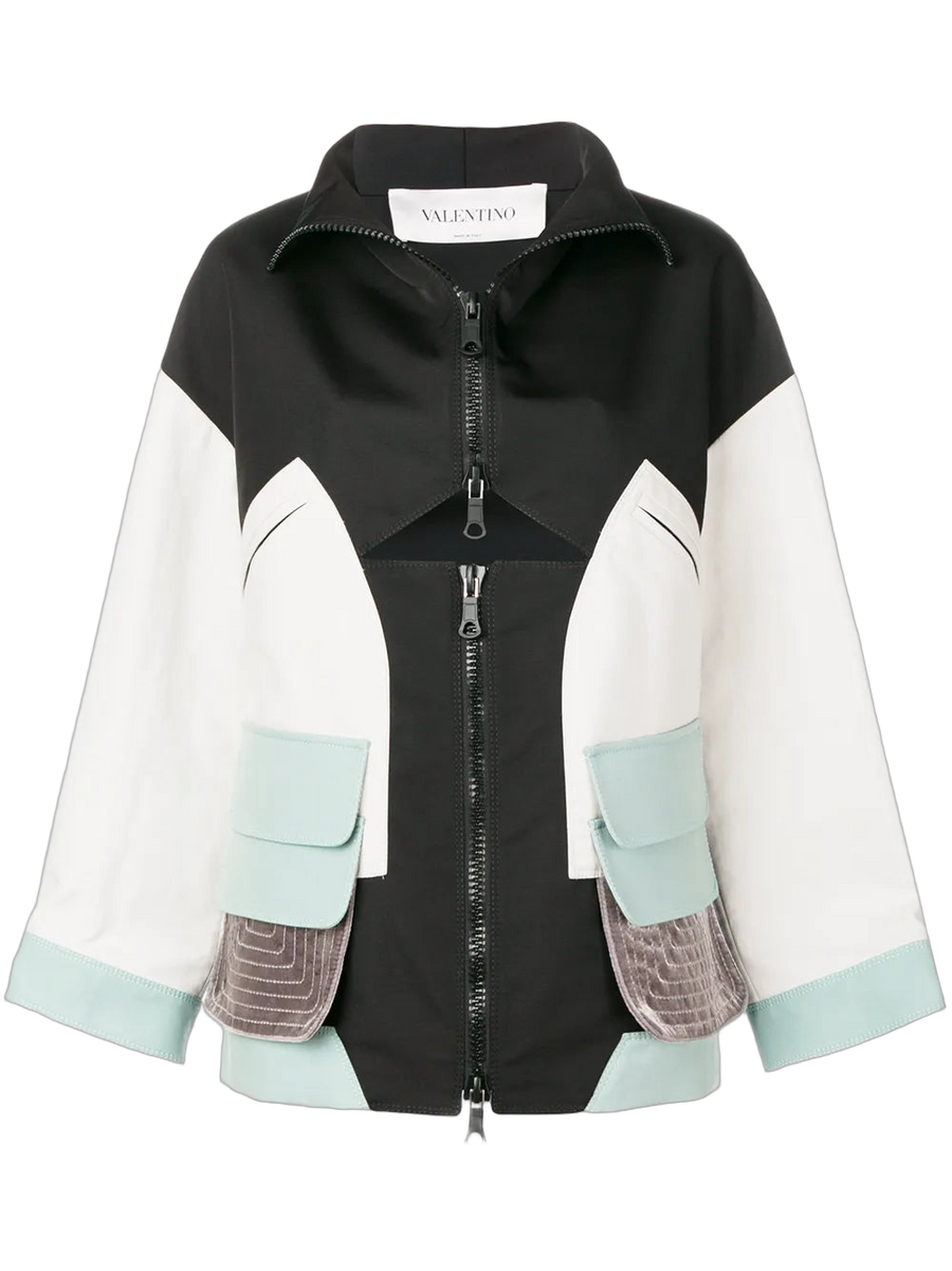 Valentino Cotton and virgin wool-silk blend jacket in black