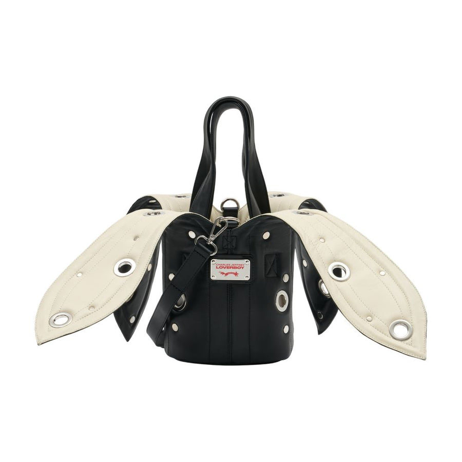 Charles Jeffrey Loverboy Calfskin bucket bag in black