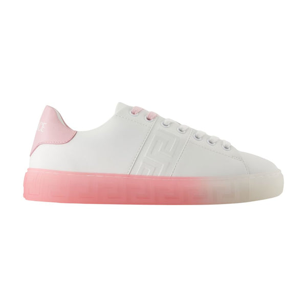 Versace calfskin sneaker in white
