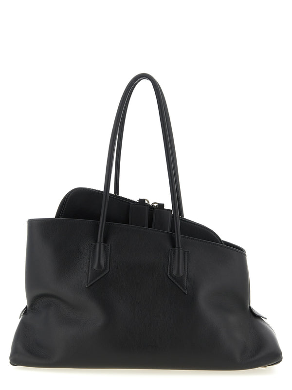 The Attico 100% calfskin leather shoulder bag in black