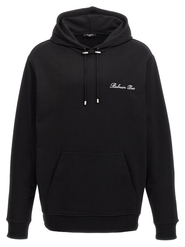 Balmain 100% cotton hoodie in black