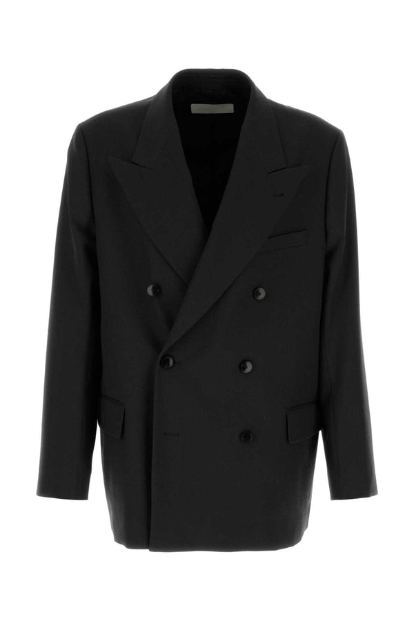 Black Wool Bosier Oversize Blazer Exterior: Lining: Cupro Maglie