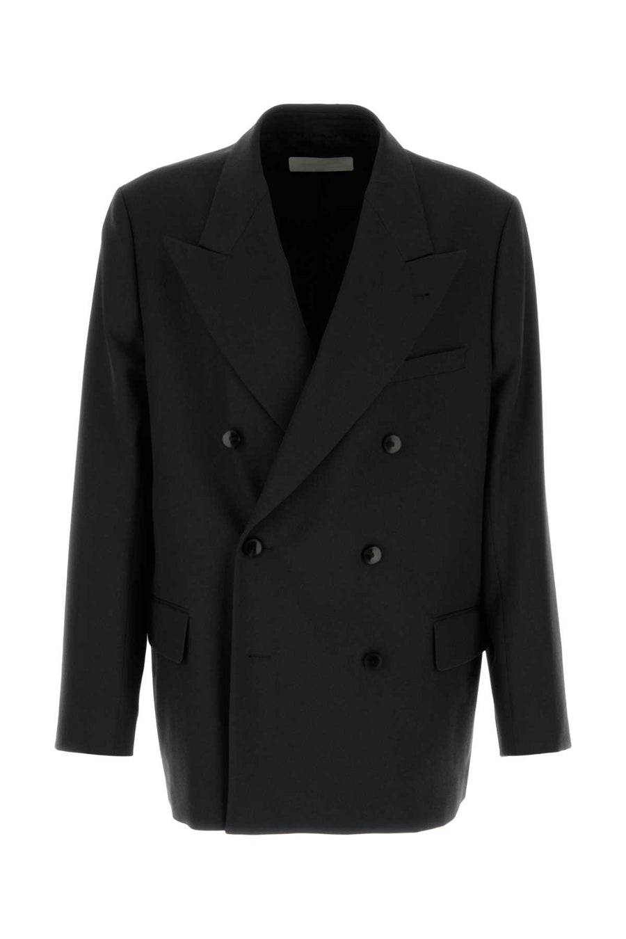 Black Wool Bosier Oversize Blazer Exterior: Lining: Cupro Maglie