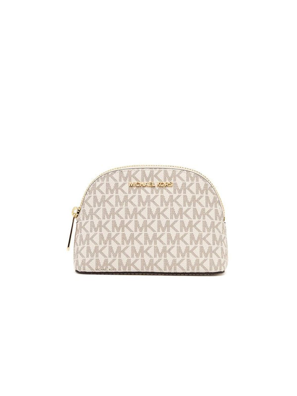 Michael Kors Leather cosmetics pouch in beige